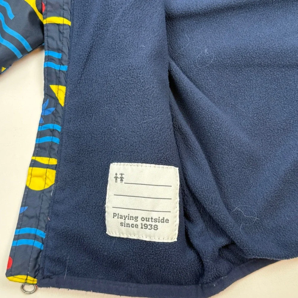 Columbia Kids 4T Windbreaker‎ Jacket Hooded Navy Blue Tropical Print Full Zip